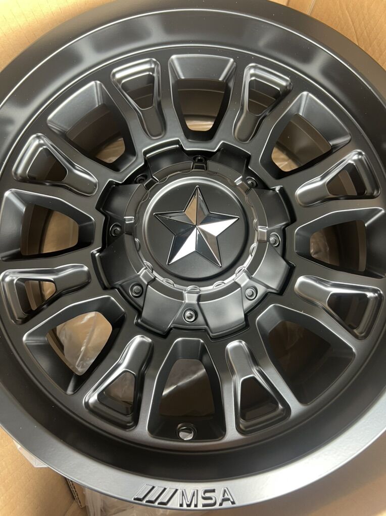 4 15 X7  5x4.5 MSa Black Wheels Fits Pro R NeW