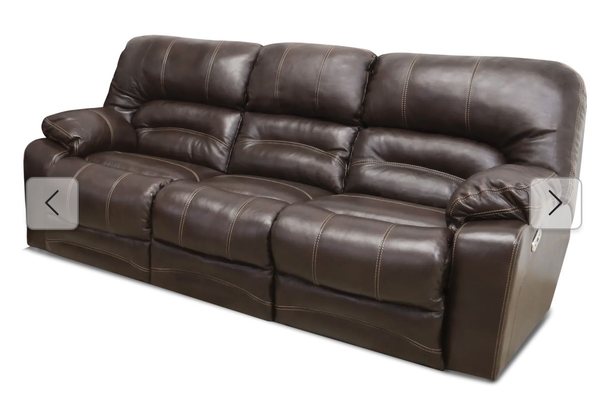 $1100 - Like New, RCWilley SET - Chocolate Brown Leather Power Reclining Sofa & Loveseat Set