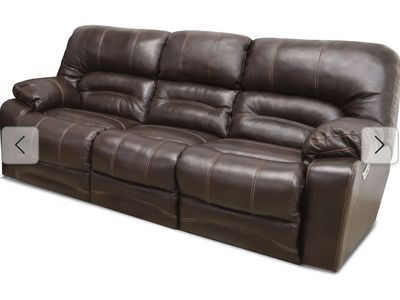 $1100 - Like New, RCWilley SET - Chocolate Brown Leather Power Reclining Sofa & Loveseat Set
