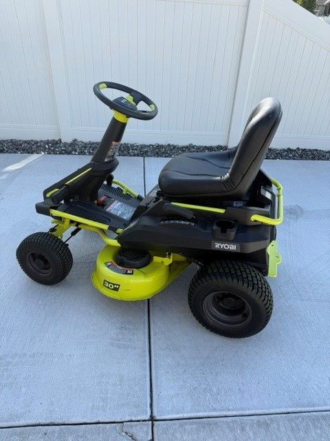 RYOBI  RM300E 48V Brushless 30 inch Battery Electric Rear Engine Riding Mower with Cover