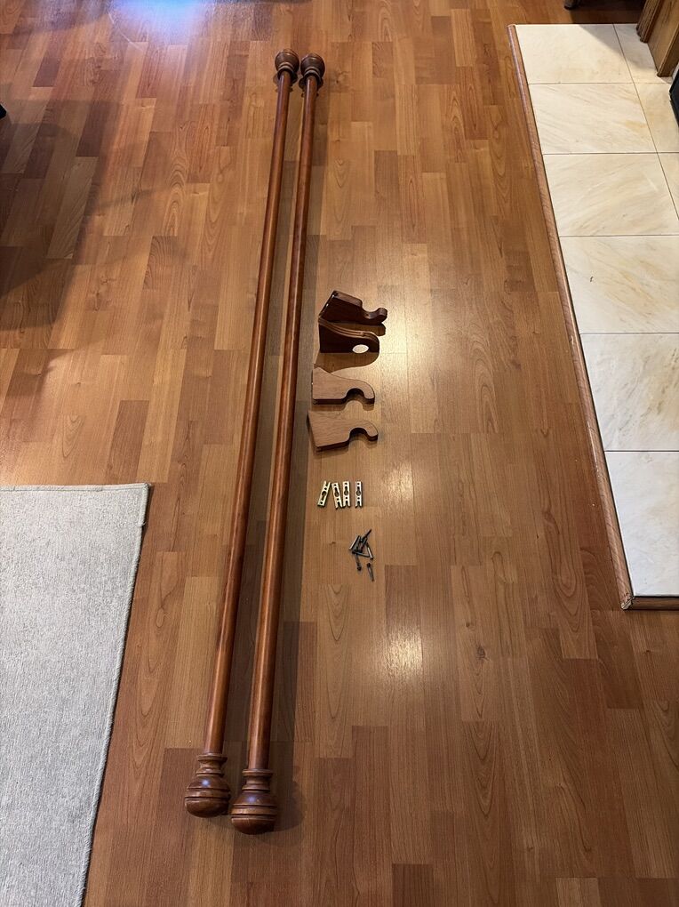 Wood Curtain Rod, Set Of 2