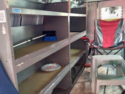 cargo van shelving,and divider wall with passage door