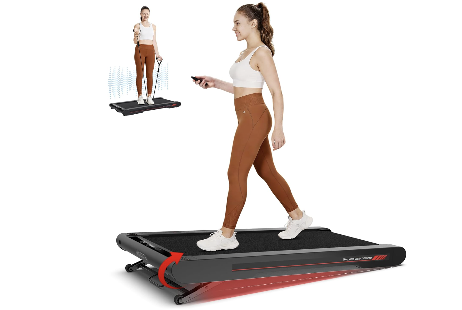 New in Box Walking Treadmill Pad with APP, 3 in 1 Under Desk Treadmill, 400W Low Noise Walking Vibration Pad