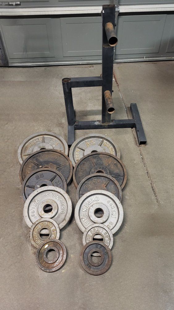 250 pounds of Olympic weights