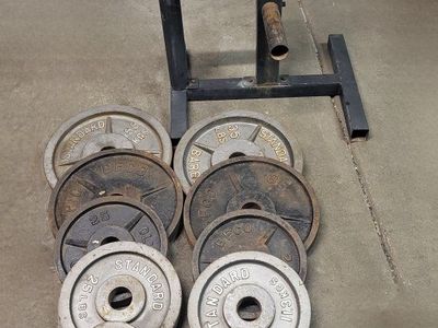 250 pounds of Olympic weights