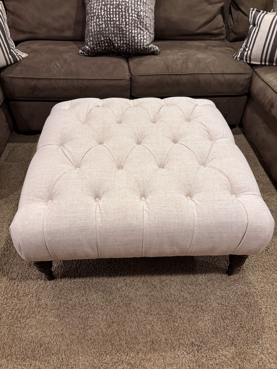 Button Tufted Ottoman/Coffee Table