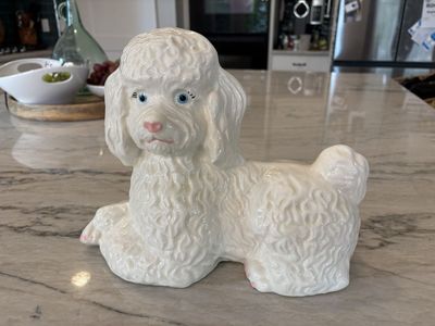 Vintage Ceramic White Poodle Figurine