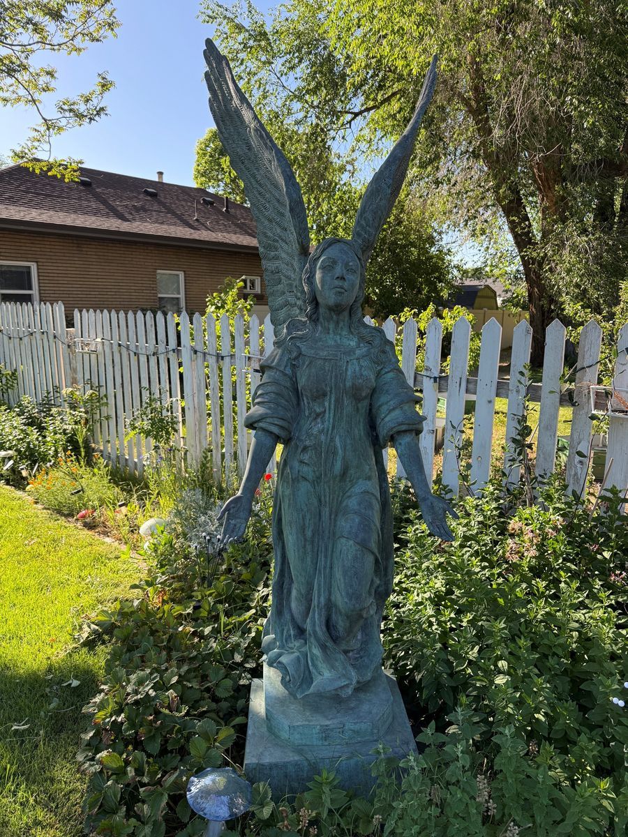 6 foot+ Tall Bronze Angel Statue, $6,500