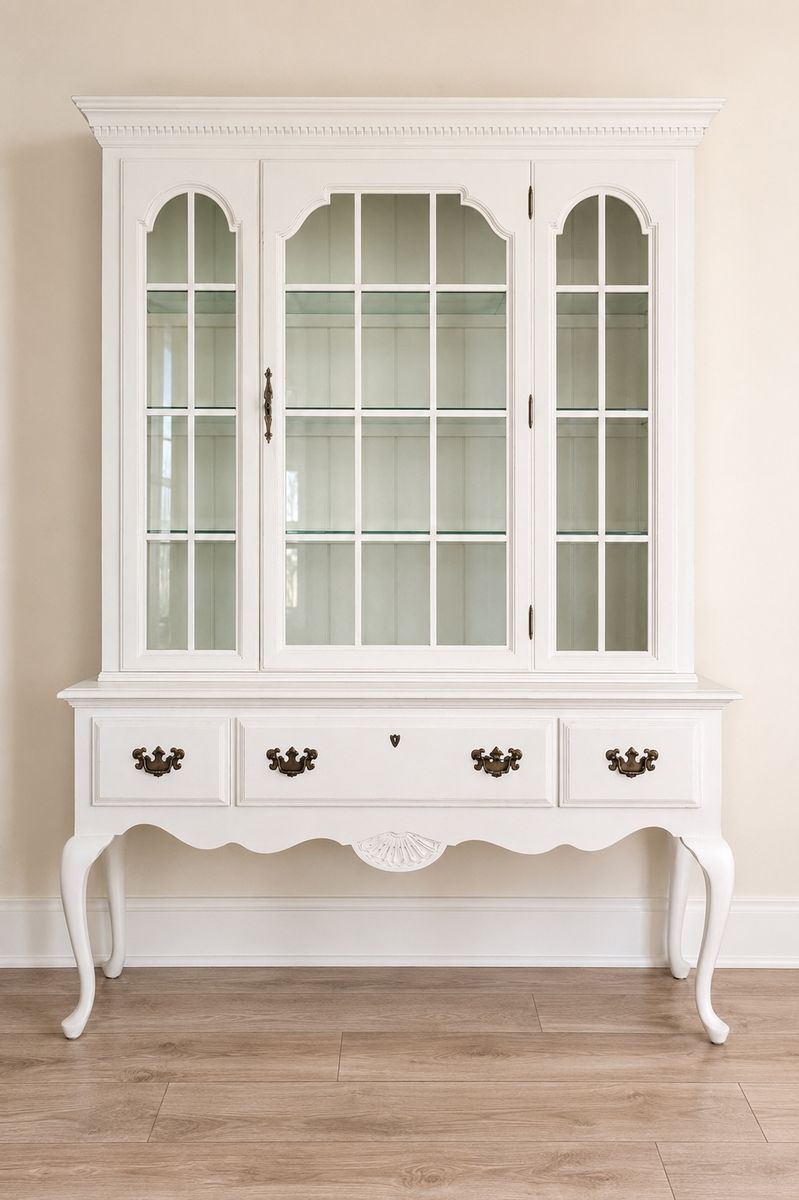 Vintage French Provincial China Cabinet & Hutch