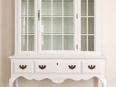 Vintage French Provincial China Cabinet & Hutch
