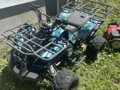 Blue Camo Utility ATV Quad - For Parts or Repair