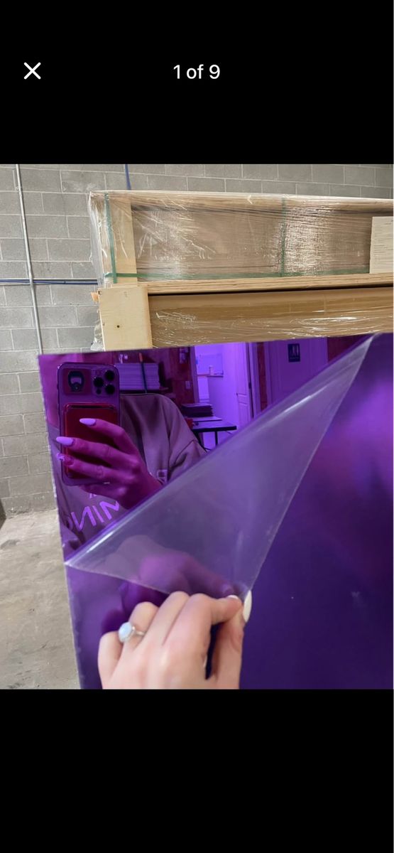 Mirrored acrylic sheets up to 4’x8’