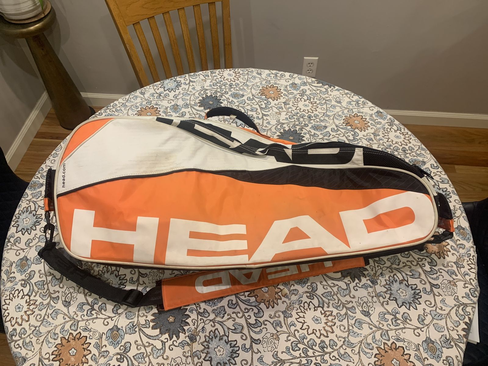 HEAD Tennis Racquet Bag - Orange & White, Holds Multiple Racquets & Gear