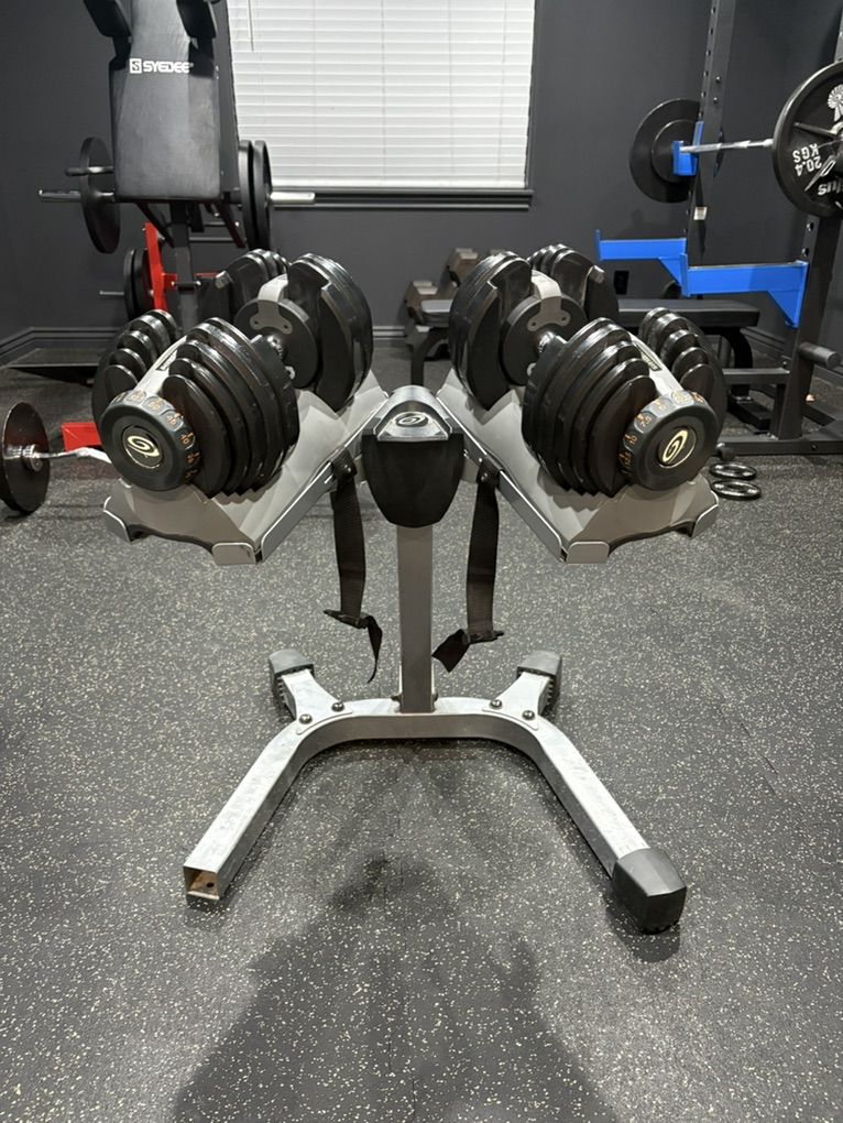 Nautilus Adjustable Dumbbells With Stand 5-52.5lbs