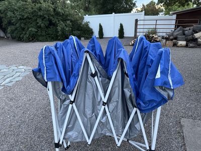 Portable Blue Pop-Up Canopy Tent - FREE with small break