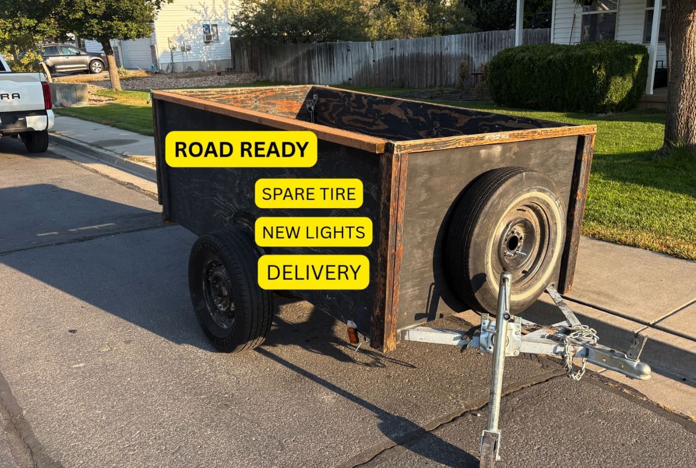 DELIVERY - ROAD READY - 4ft by 8ft Utility Trailer (w/ NEW Lights)