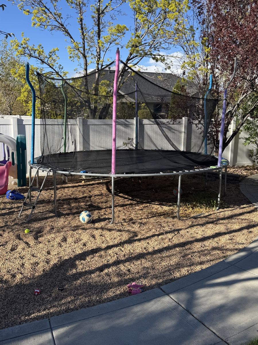 13-foot Trampoline, Needs Some Work, $1
