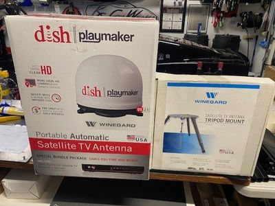 RV Satellite Dish (Auto Tune), Receiver, Tripod (New In Box)