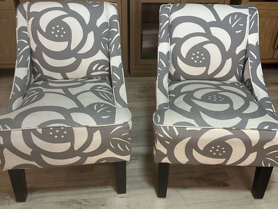 White and Gray Chairs - Pair