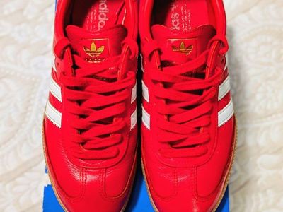Adidas Samba OG Sneakers - Red/White, Men's Size 9, Classic Gum Sole