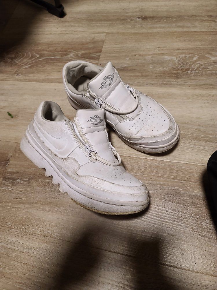 Nike Air Jordan 9.5 White Zipper Sneakers - Used Women's Shoes