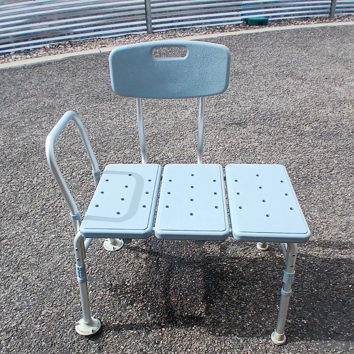 Adjustable Shower Bench Bath Seat with Back and Grab Bar - Medical Transfer Bench