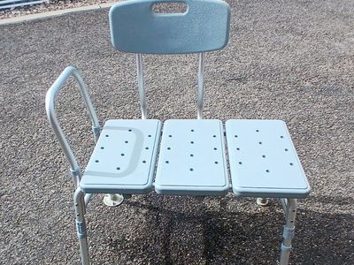 Adjustable Shower Bench Bath Seat with Back and Grab Bar - Medical Transfer Bench