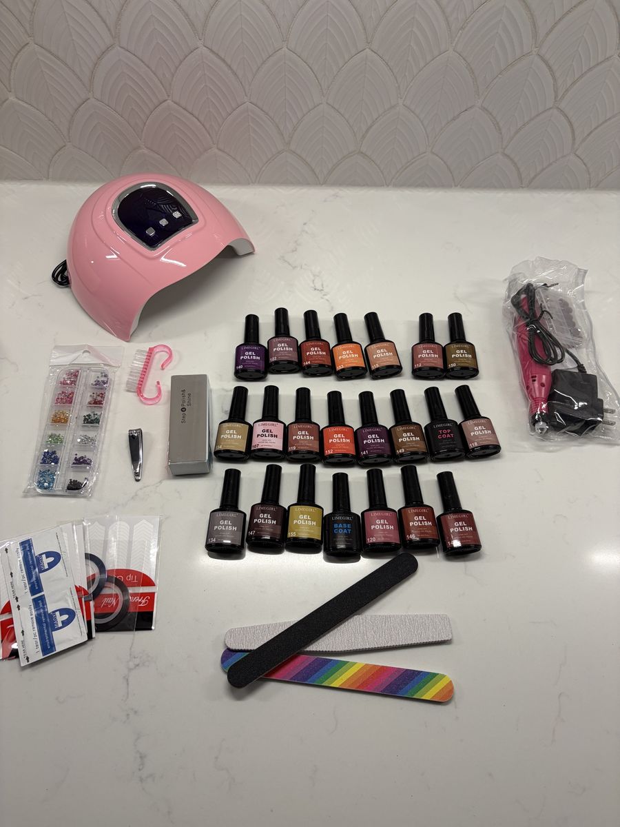 Gel Nail Polish Kit UV Light and Drill (New)