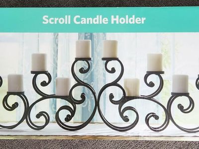 10 Pillar Candle Candelabra Classic Scroll Design Candle Holder - New in Box!