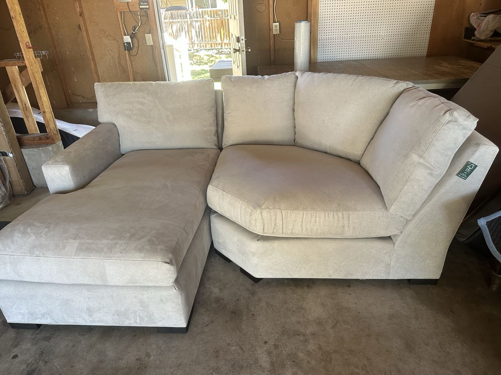Sectional Couch Sofa with Chaise Lounge Light Beige Microfiber Fabric and  much more