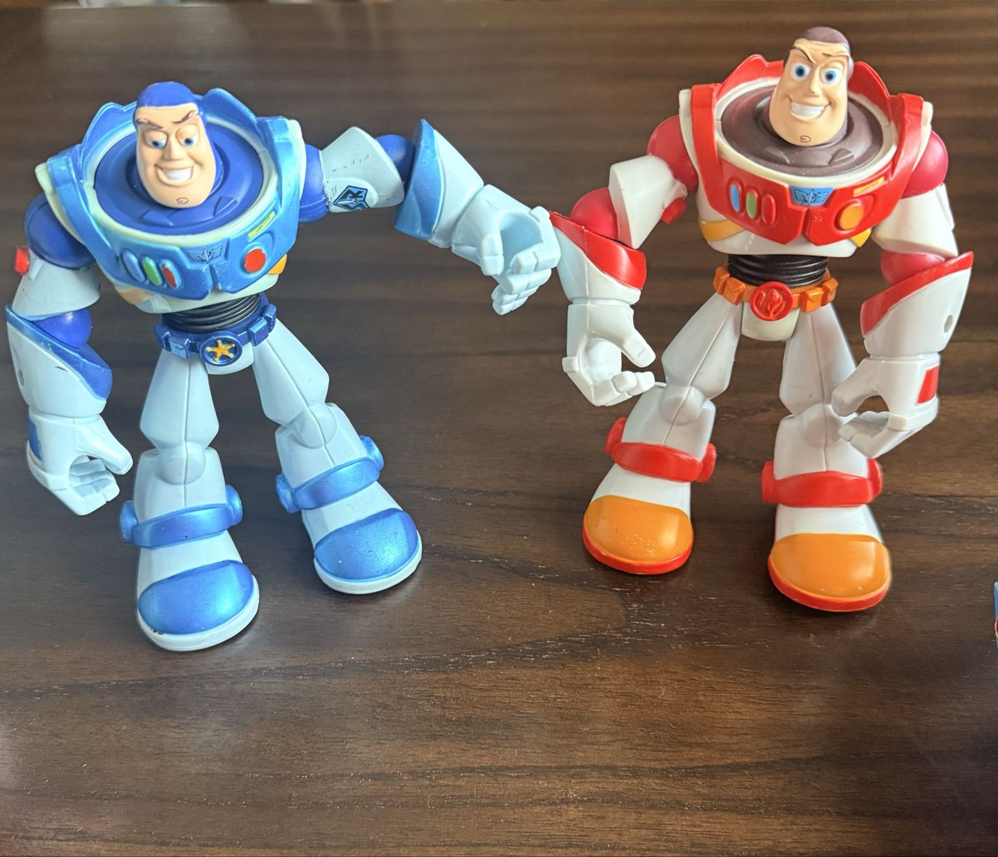 Disney Pixar Toy Story Buzz Lightyear Action Figures Set of 2 Vintage toys (Space defender in blue and Fire fighting red leader)