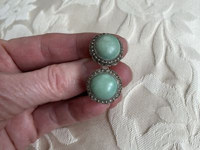Silver Earrings with Turquoise - Beautifully Detailed- Vintage