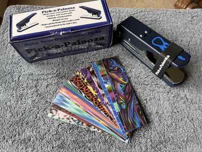 Pick-a-Palooza Blue Thunder DIY Guitar Pick Punch Maker with Starter Strips