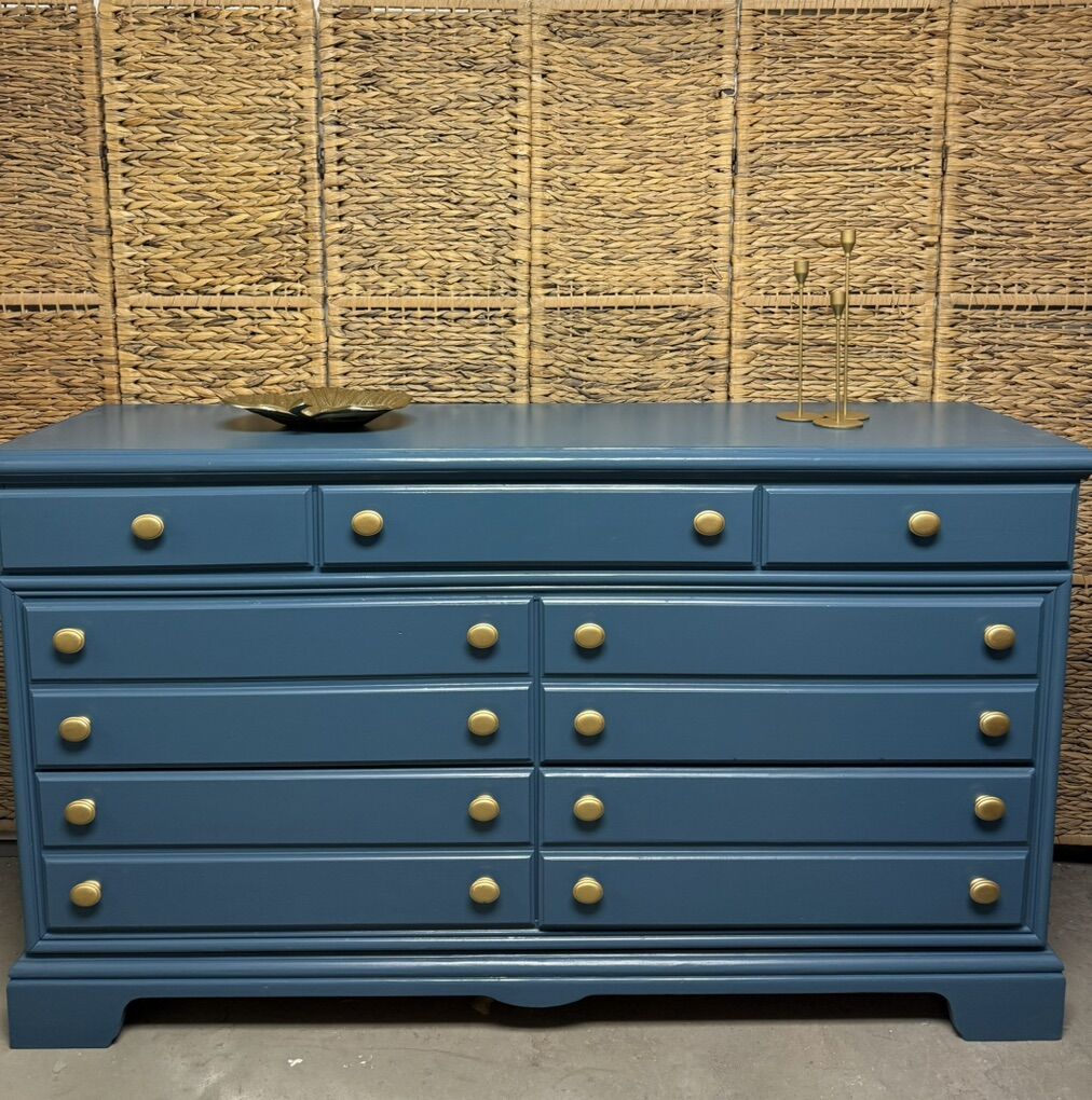 Beautiful Blue Solid Wood Dresser