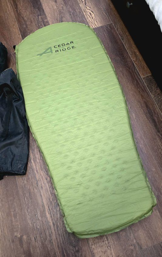 Cedar Ridge Green Inflating Sleeping Pad for Camping & Outdoors