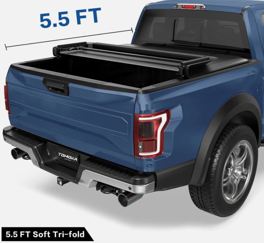 New 5.5FT FRP Soft Tri-Fold Tonneau Cover For 04-26 Ford F150 & 06-14 Lincoln Mark LT