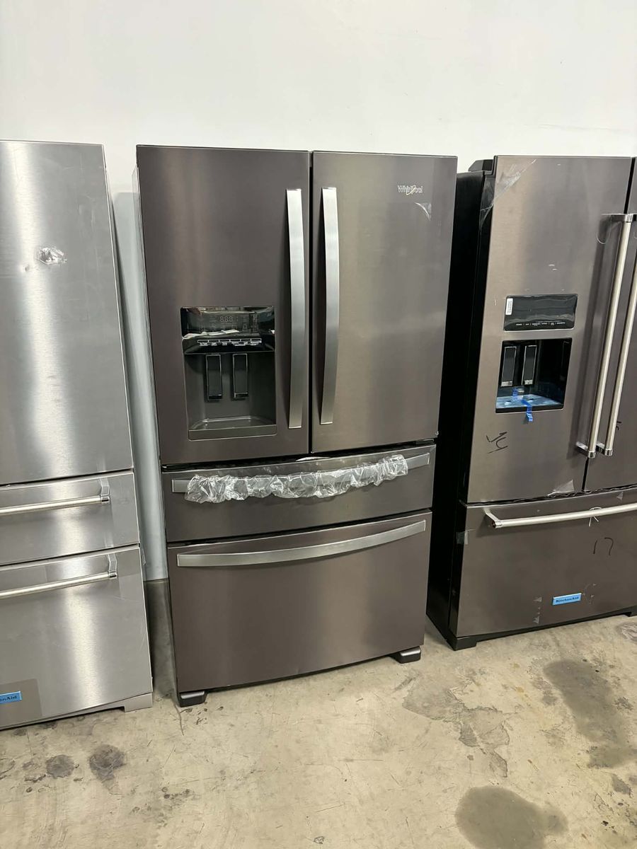 NEW WHIRLPOOL BLACK STAINLESS 4 DOOR FRENCH DOOR