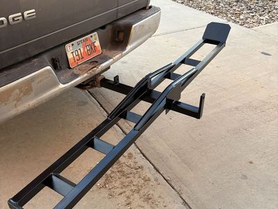 Black Steel Hitch Mount Motorcycle Carrier Hauler with ramp