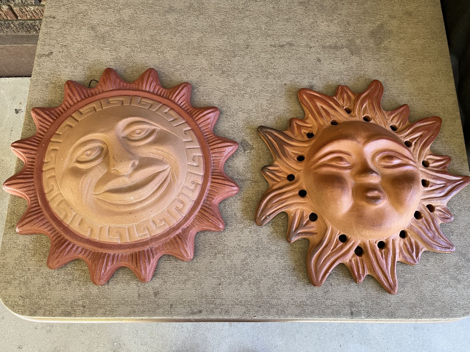 Vintage 14" Terra Cotta 3D SUNFACE decor from Mexico!