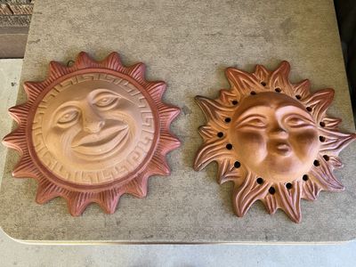Vintage 14" Terra Cotta 3D SUNFACE decor from Mexico!