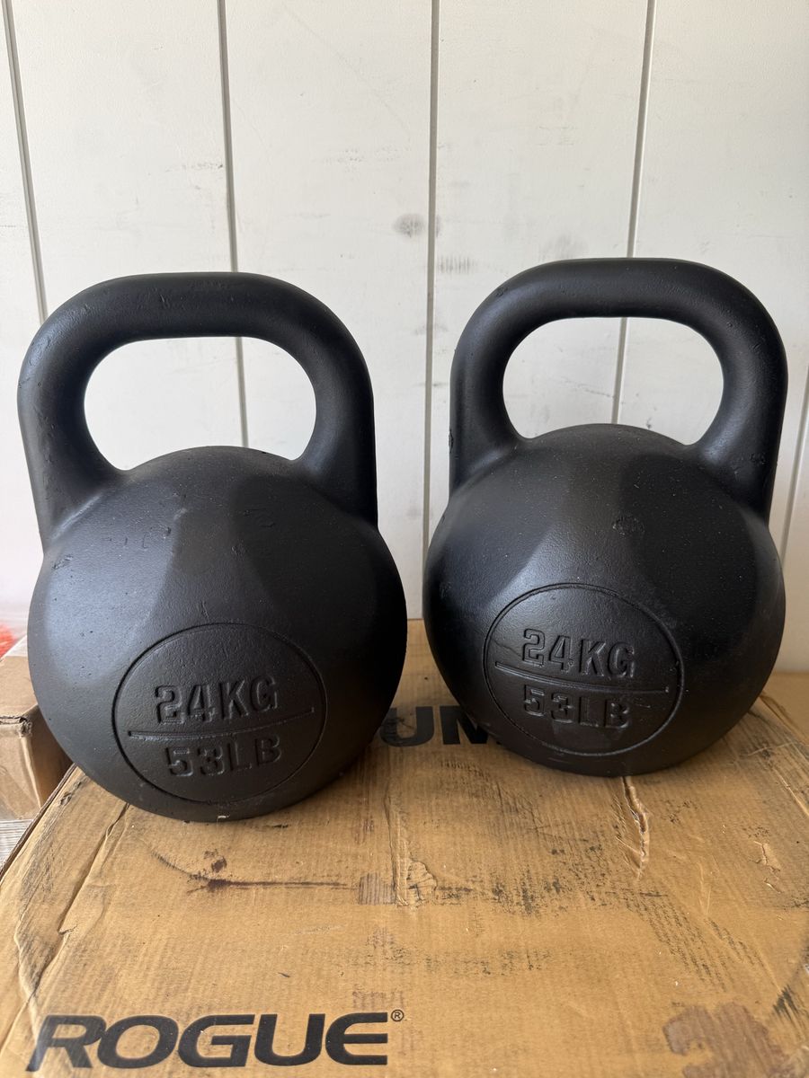 Pair of 53 Pound Competition Kettlebells 24kg
