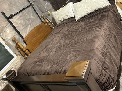 Queen sized bed and mattress
