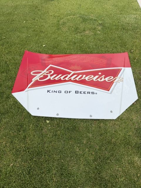 Budweiser Car Hood - perfect for a Man Cave or Bar
