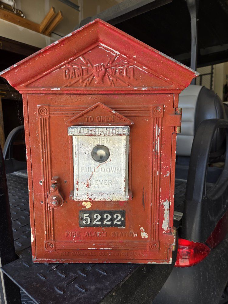 Vintage Gamewell Fire Alarm Station Call Box 5222 - Red Cast Iron