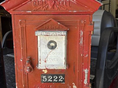 Vintage Gamewell Fire Alarm Station Call Box 5222 - Red Cast Iron