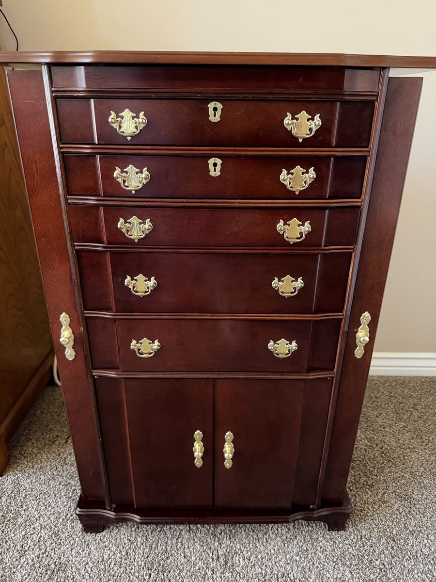 Jewelry box armoire chest standing