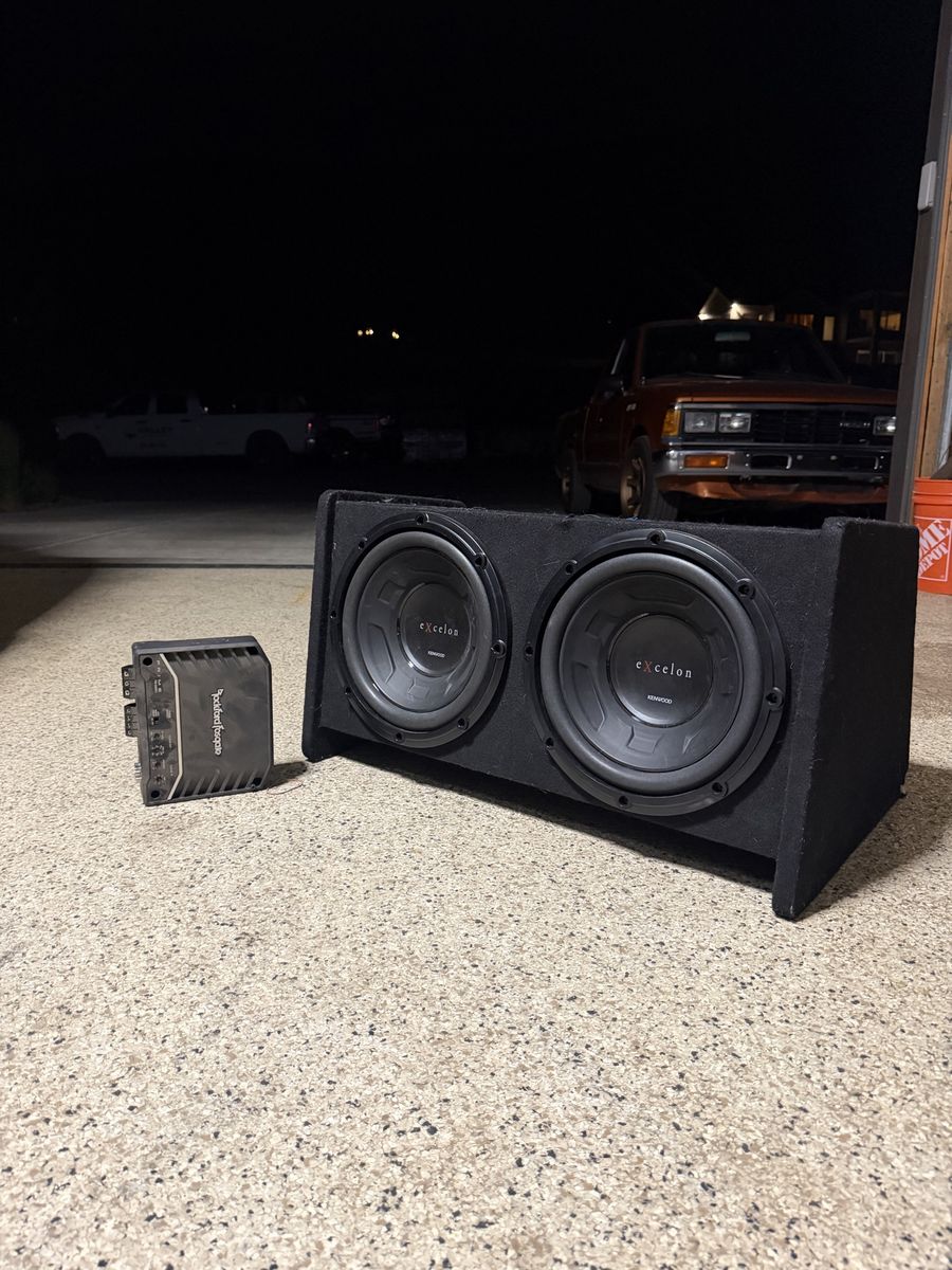 Kenwood Excelon 12" Dual Car Subwoofer Enclosure with Rockford Fosgate R300X4 Amplifier