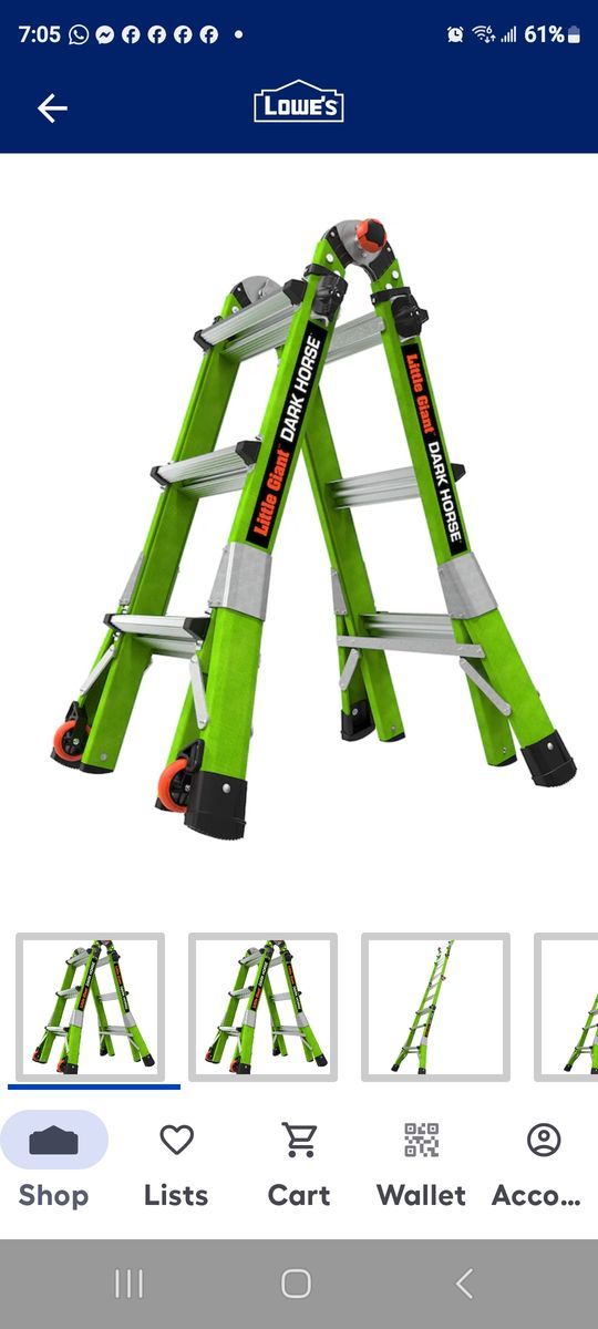 Little Giant Ladder 2.0 M13 13 ft reach. 300 lbs