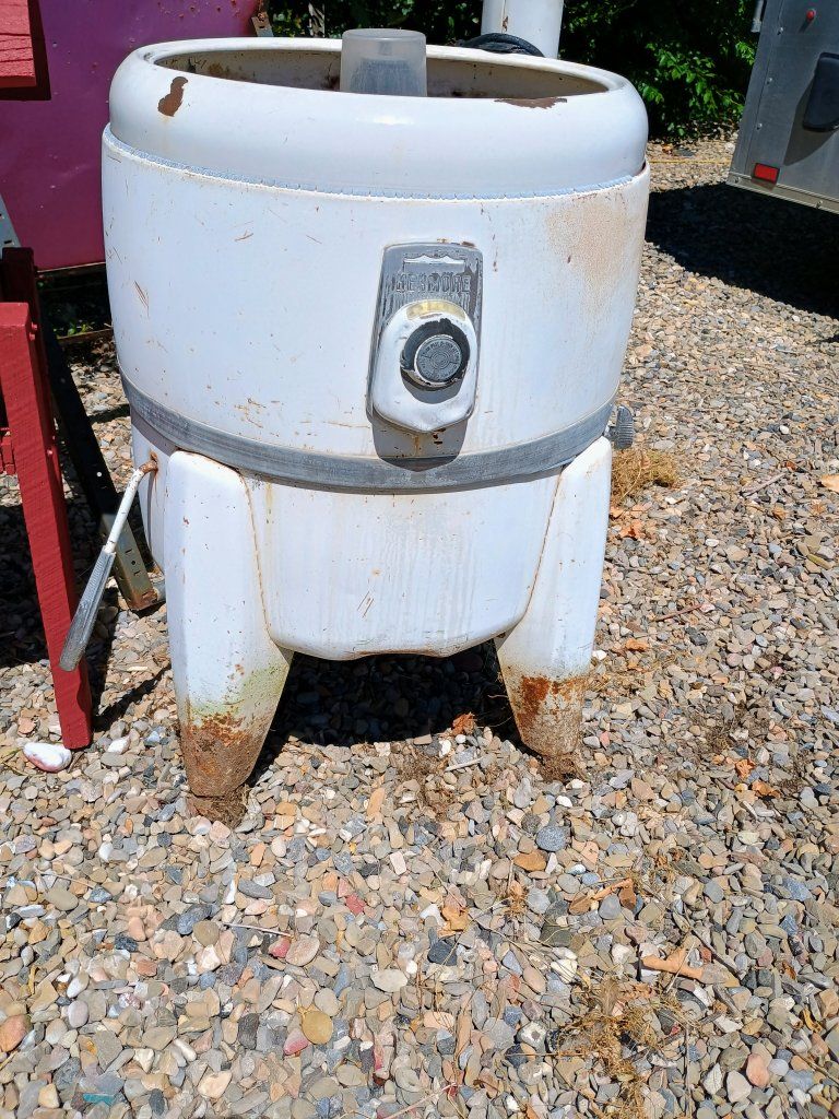 Old Washing Machine Flower Planter