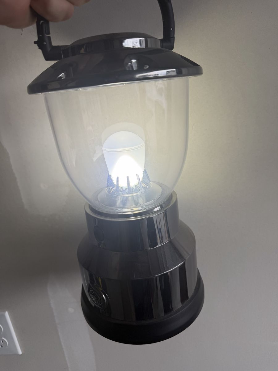 GE LED Camping Lantern Chrome Finish Portable Emergency Light